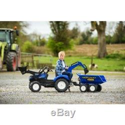 New Holland T8 Tractor ride on with Front Loader, Backhoe and Trailer