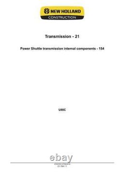 New Holland U80C Tier 4 Tractor Backhoe Service Manual Repair Shop Book
