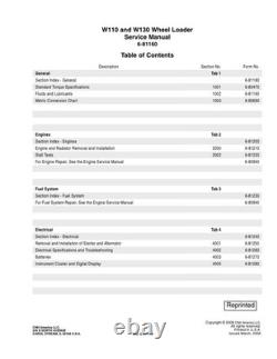 New Holland W110, W130 Wheel Loader Service Manual Repair Shop Book