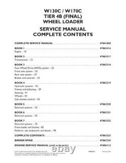 New Holland W130C, W170C Tier 4B Wheel Loader Service Manual Repair Shop Book