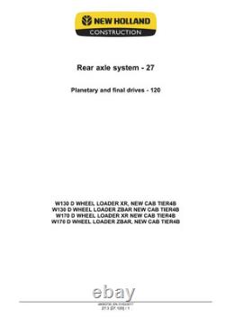 New Holland W130D, W170D Stage IV Wheel Loader Service Manual Repair Shop Book