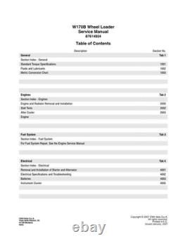 New Holland W170B Wheel Loader Service Manual Repair Shop Book