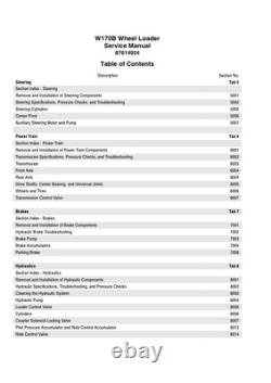 New Holland W170B Wheel Loader Service Manual Repair Shop Book