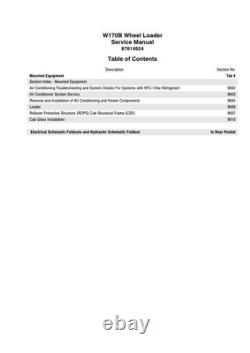 New Holland W170B Wheel Loader Service Manual Repair Shop Book