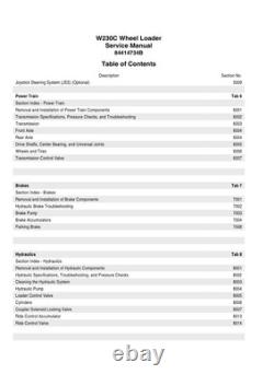 New Holland W230C Tier 4 Wheel Loader Service Manual Repair Shop Book