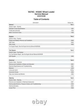 New Holland W270C, W300C Tier 4 Wheel Loader Service Manual Repair Shop Book