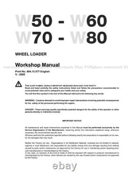 New Holland W50 W60 W70 W80 Workshop Service Manual Wheel Loader