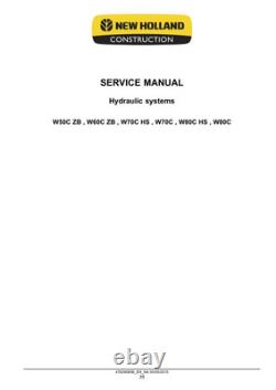 New Holland W50C, W60C, W70C, W80C Tier 4B Compact Wheel Loader Service Manual
