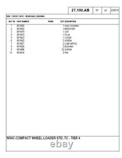 New Holland W50c Compact Wheel Loader Std, Tc Tier 4 Parts Catalog