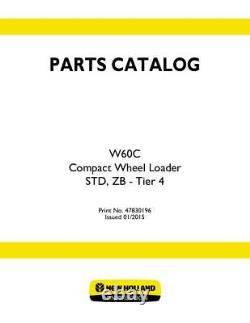 New Holland W60c Compact Wheel Loader Std, Zb Tier 4 Parts Catalog