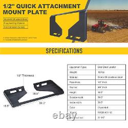 PREENEX HD 1/2 Quick Attach Mount Plate Attachment Tractors Skid Steer Loaders