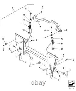 Powered quick attach conversion for Case New Holland / Deere skid loaders