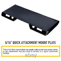 Quick Tach Attachment Mount Plate Skid Steer Loader Trailer-Adapter 5/16in