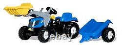 ROLLY TOYS NEW HOLLAND PEDAL TRACTOR WITH LOADER AND TRAILER Ride On 02392
