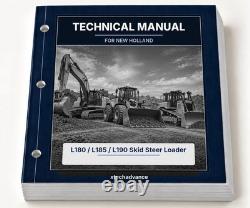 Technical Repair Manual fits New Holland L180 L185 L190 Skid Steer Loader