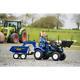 Tractor Ride On New Holland T8 With Front Loader Backhoe And Trailer Blue Farm